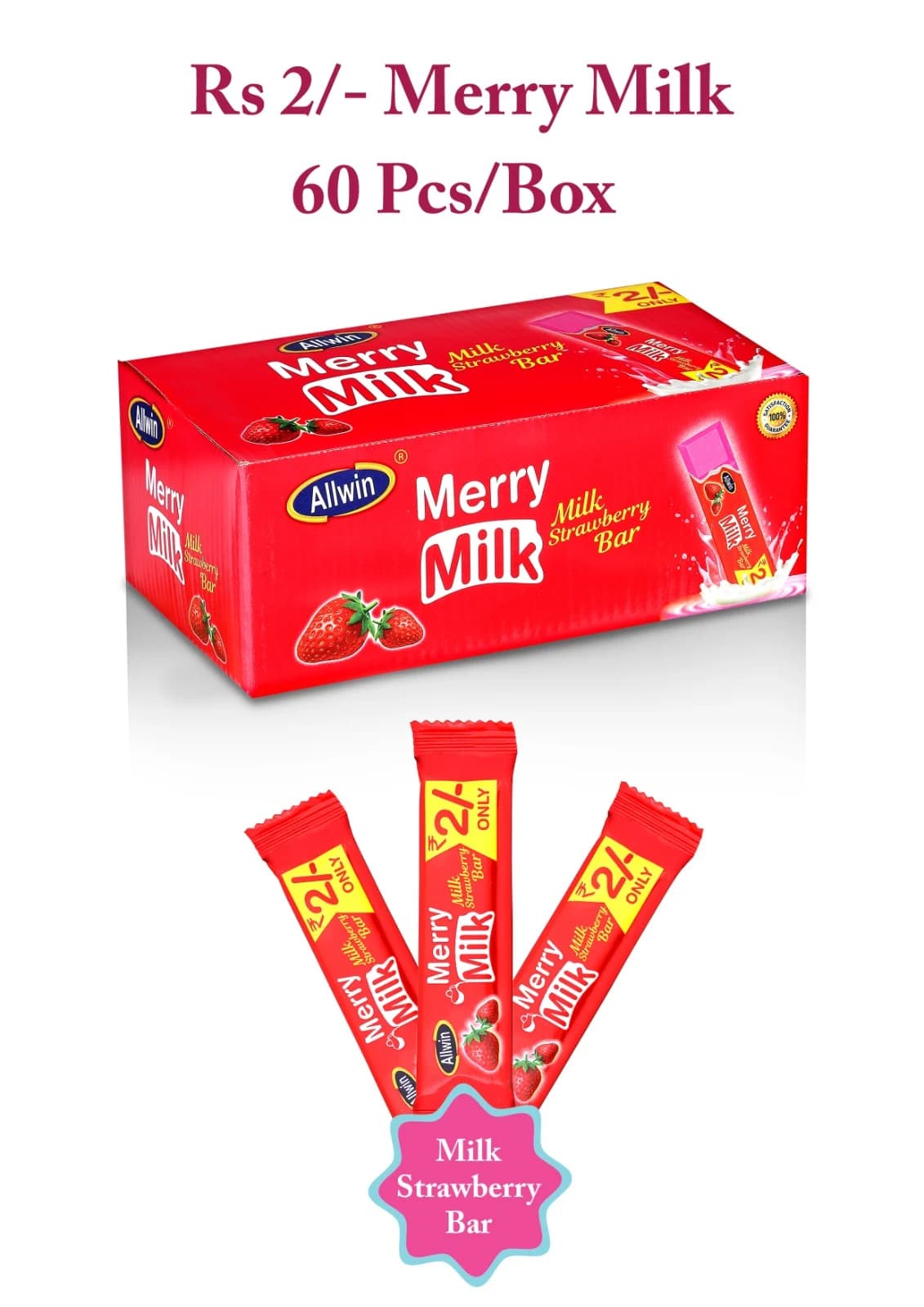 Merry Milk Strawberry Bar
