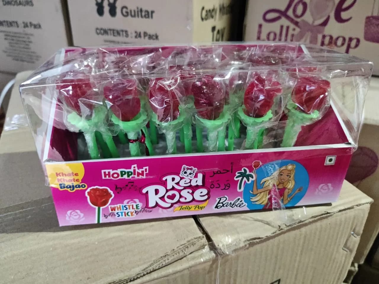 Red Rose Whistle Stick Jelly Pop
