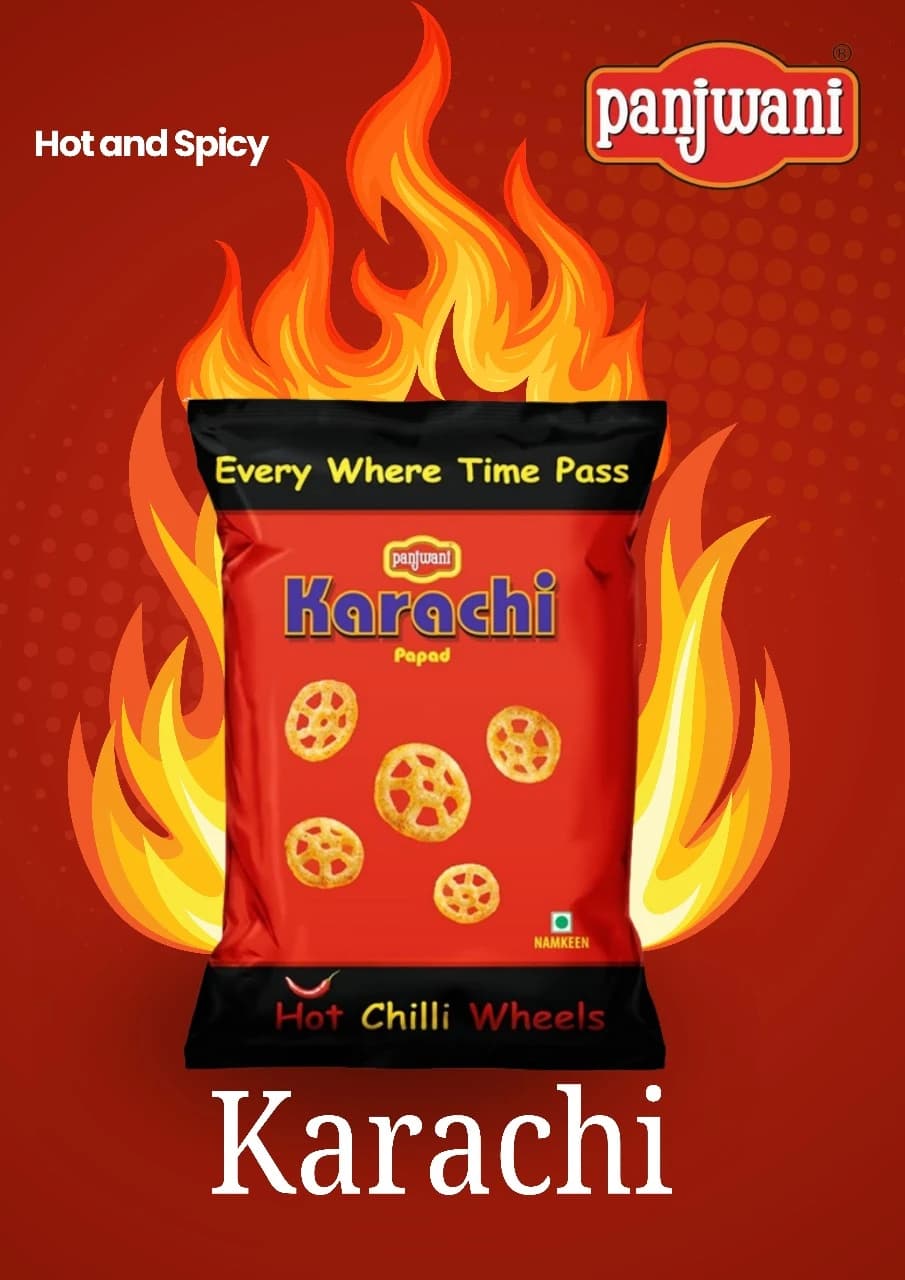 Panjwani Karachi Hot Chilli Wheels Papad